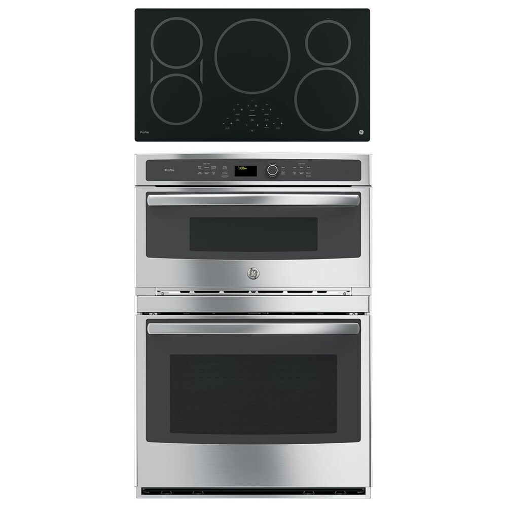 GE Profile 2- Piece Kitchen Bundle with a 36" Induction Cooktop and a 30" Built-In Combination Microwave/Wall Oven in Stainless Steel, , large