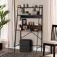 Baxton Studio Palmira Desk with Shelves in Walnut Brown and Black, , large