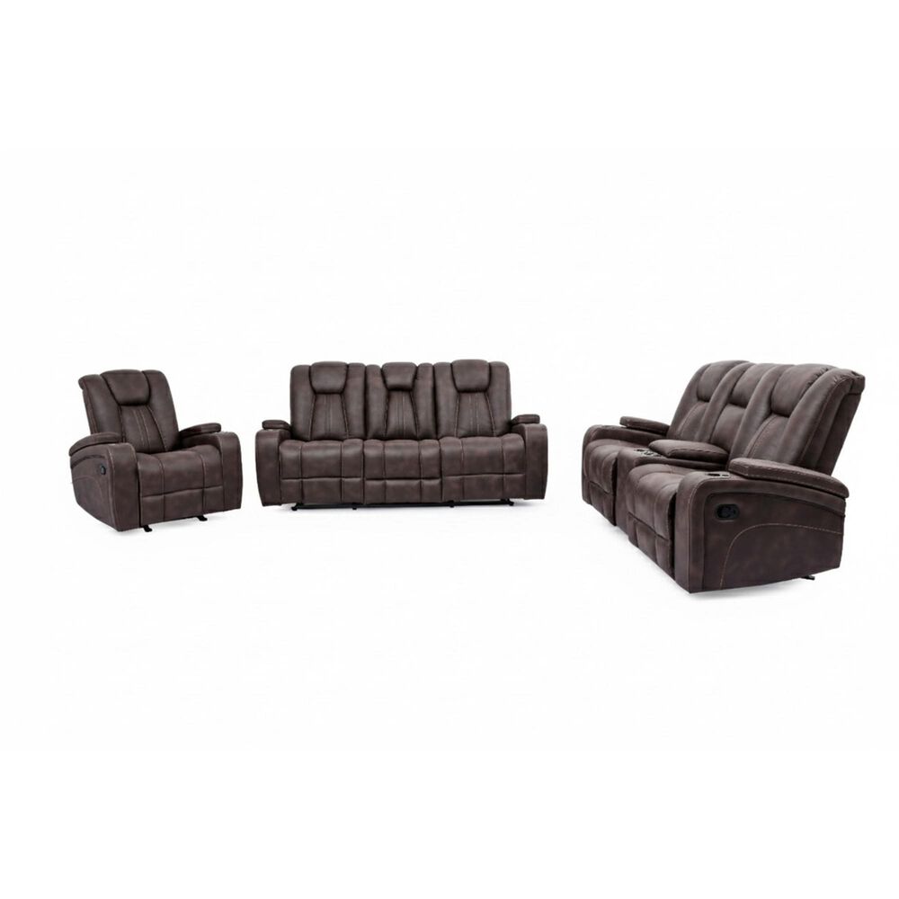 Oxford Furniture Manual Reclining Sofa in Brown, , large