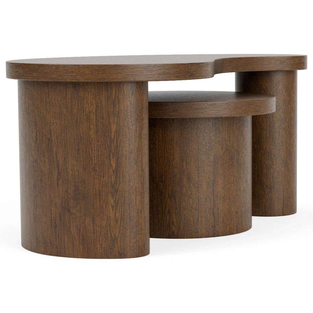 Riverside Furniture Santa Cruz 2-Piece Bunching Cocktail Table Set in Whiskey Oak, , large