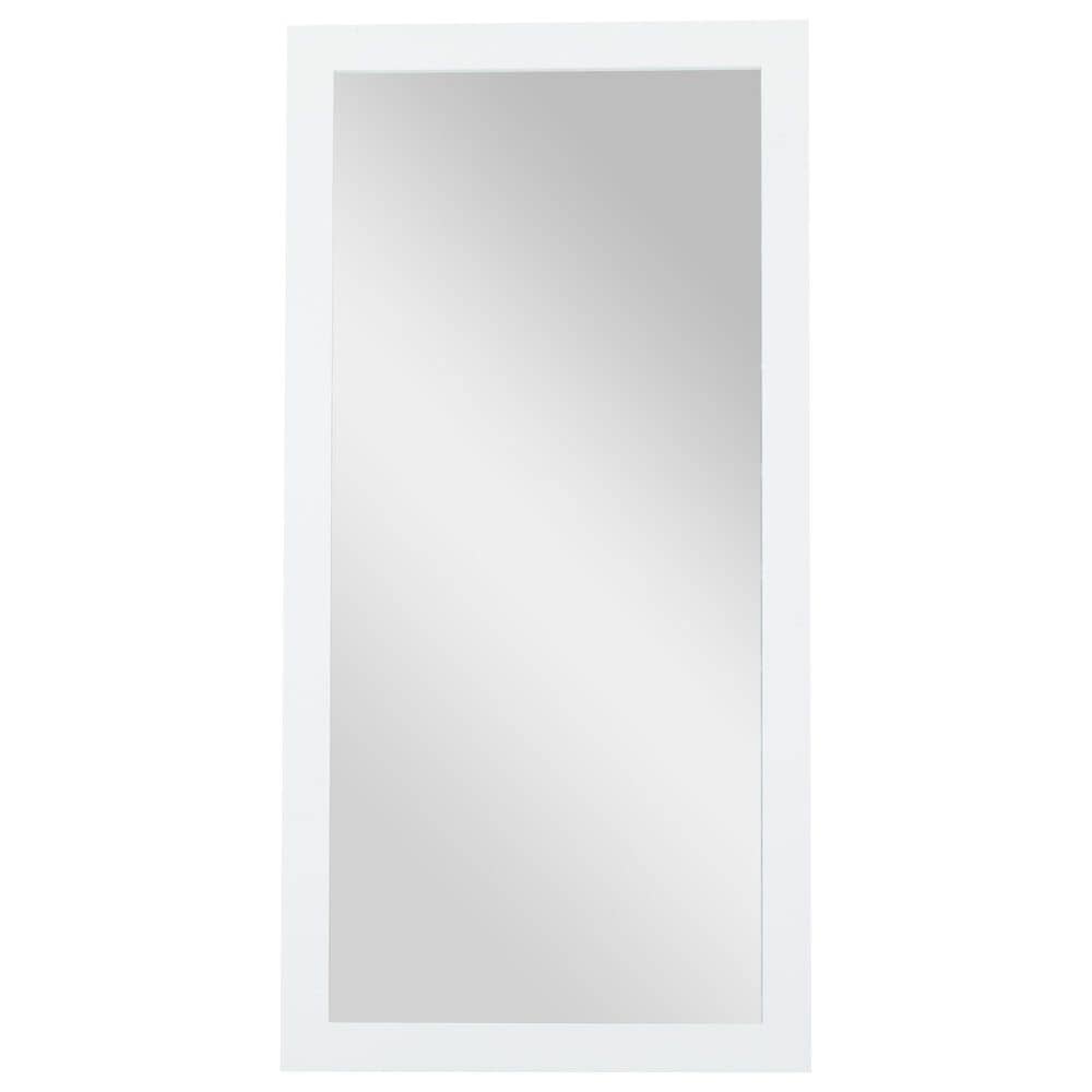 Maple and Jade 65" Wood Rectangular Minimalistic Wall Mirror in Matte White, , large
