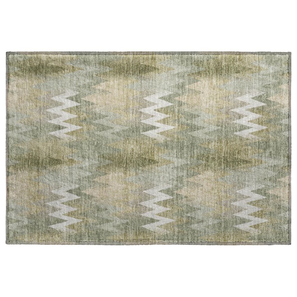 Dalyn Rug Company Soft Essentials Chevron Olive 1"8" x 2"6" Area Rug, , large