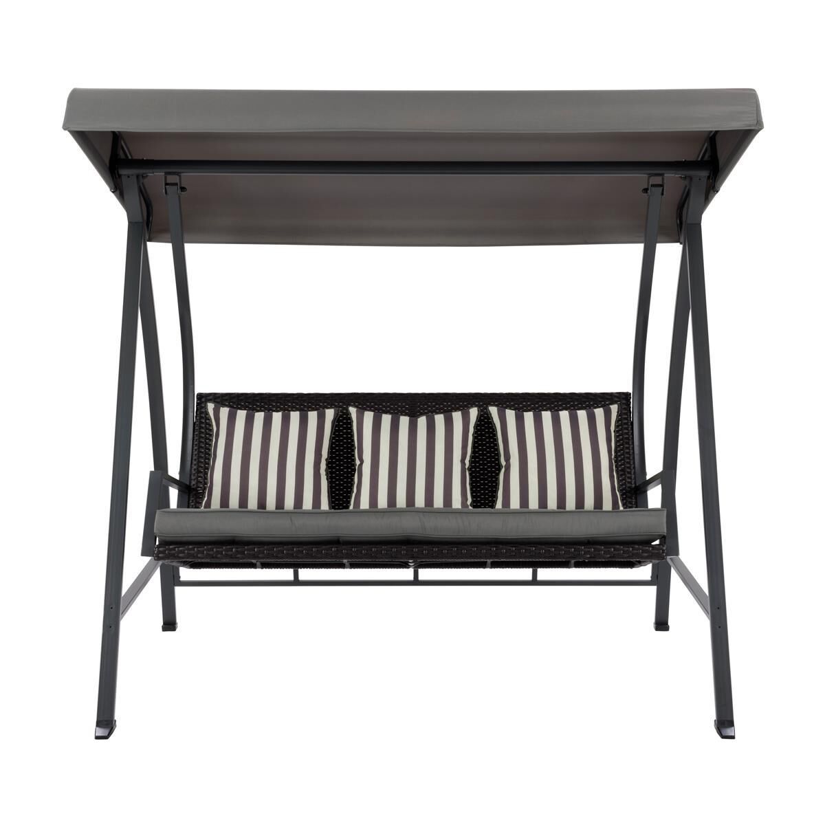 Agio springdale patio swing with canopy and accent pillows top