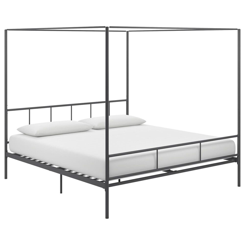 Novogratz Marion King Canopy Bed in Dark Gray, , large