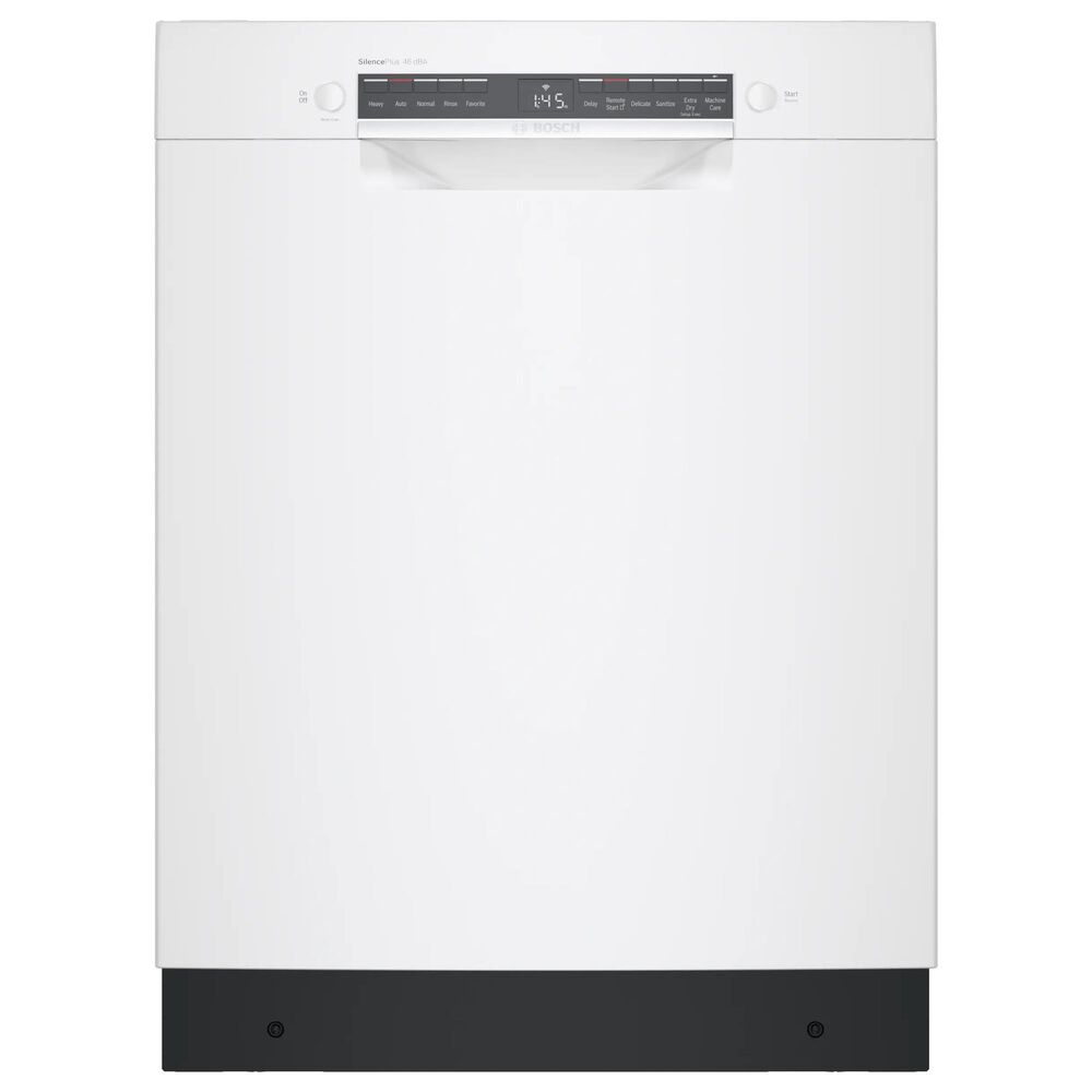 Bosch 300 Series 24" Recessed Handle Dishwasher in White, , large