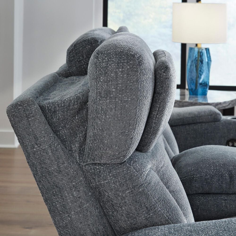 Ashley Forest Lake Power Reclining Loveseat in Steel, , large