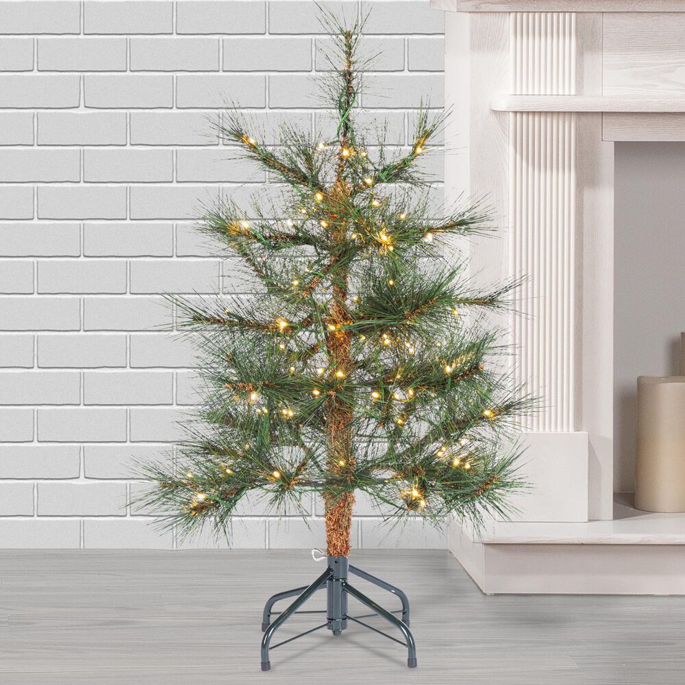 The Gerson Company 3' Pre-Lit Hard Needle Tips Hinged Tree in Green, , large
