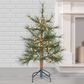 The Gerson Company 3" Pre-Lit Hard Needle Tips Hinged Tree in Green, , large