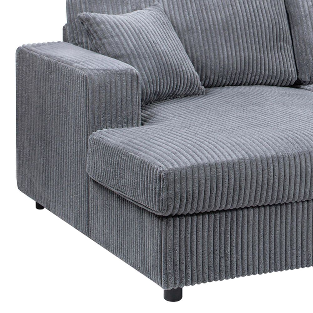 Jennifer Taylor Home Goliath Oversized Double Chaise Lounge Sofa Bed in Carbon Gray, , large