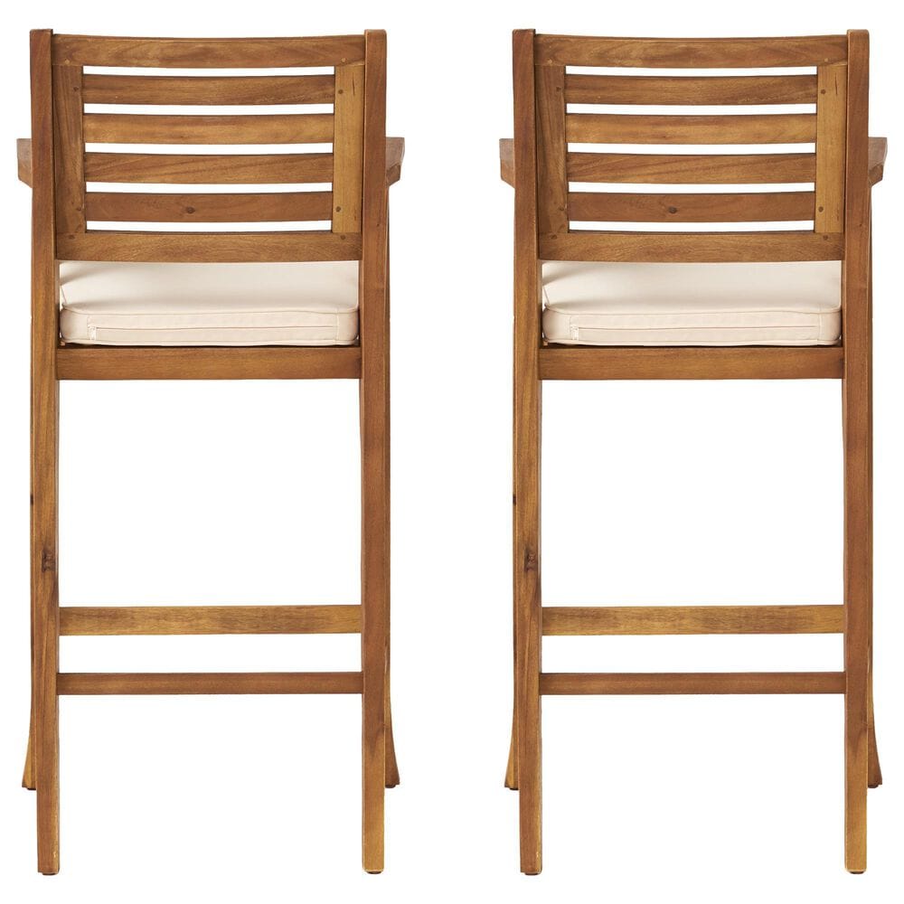 Hearth and Haven Hermosa Outdoor Bar Stool with Cushion in Brown &#40;Set of 2&#41;, , large