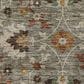 Dalyn Rug Company Silk Road Pewter, Gray, Ivory, Paprika, Sage and Gold 9" x 12" Area Rug, , large