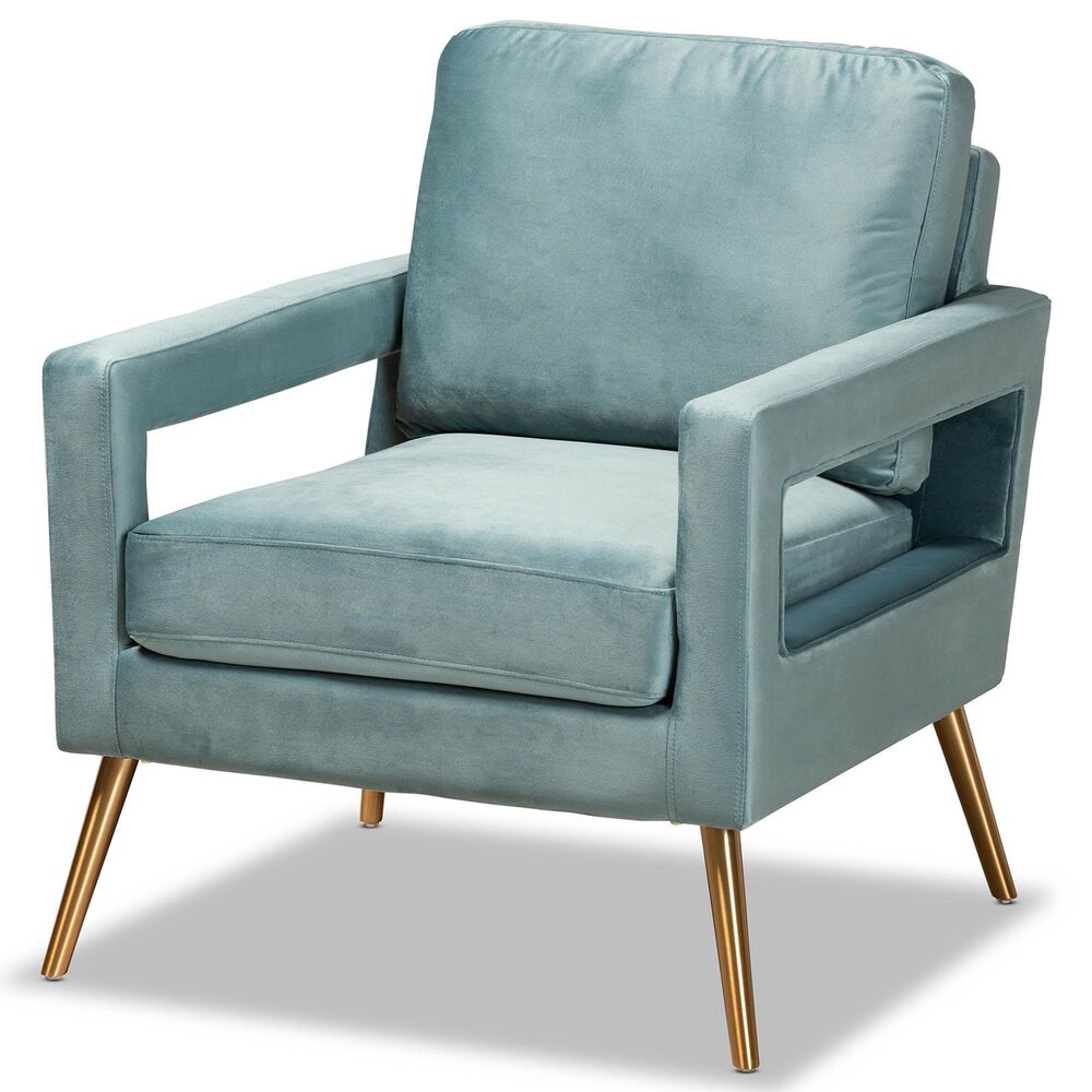 Baxton Studio Leland Arm Chair in Light Blue, , large