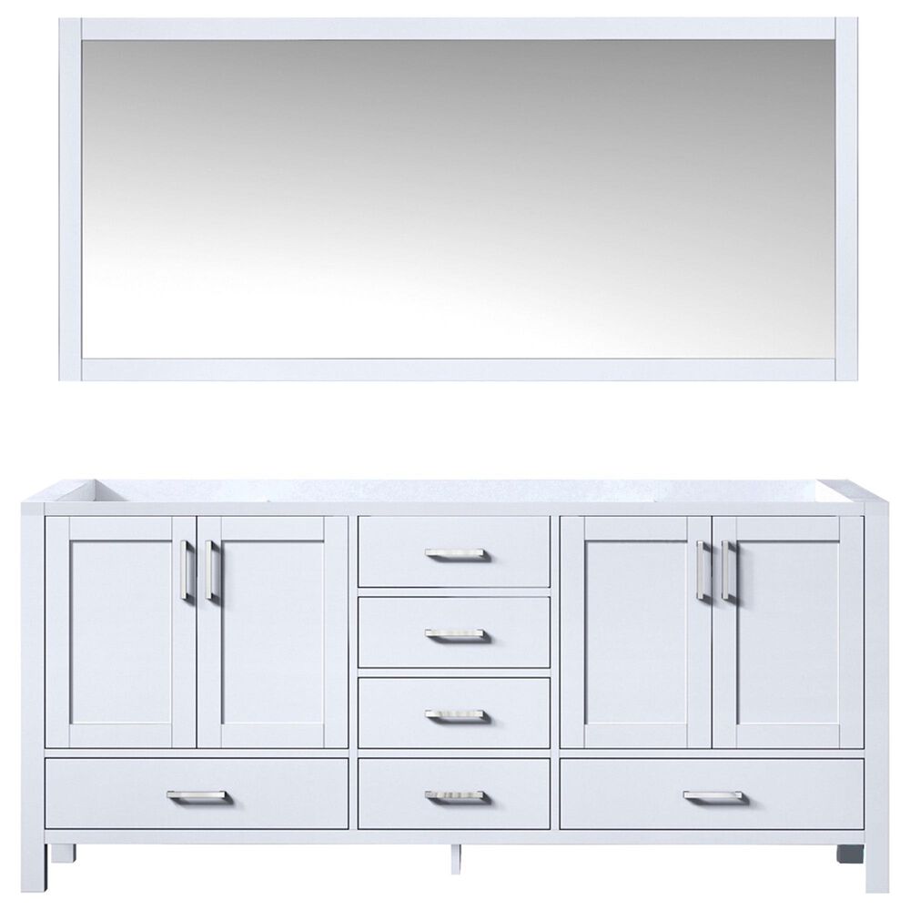 Lexora Home Jacques 72" Double Bathroom Vanity and Mirror in White, , large