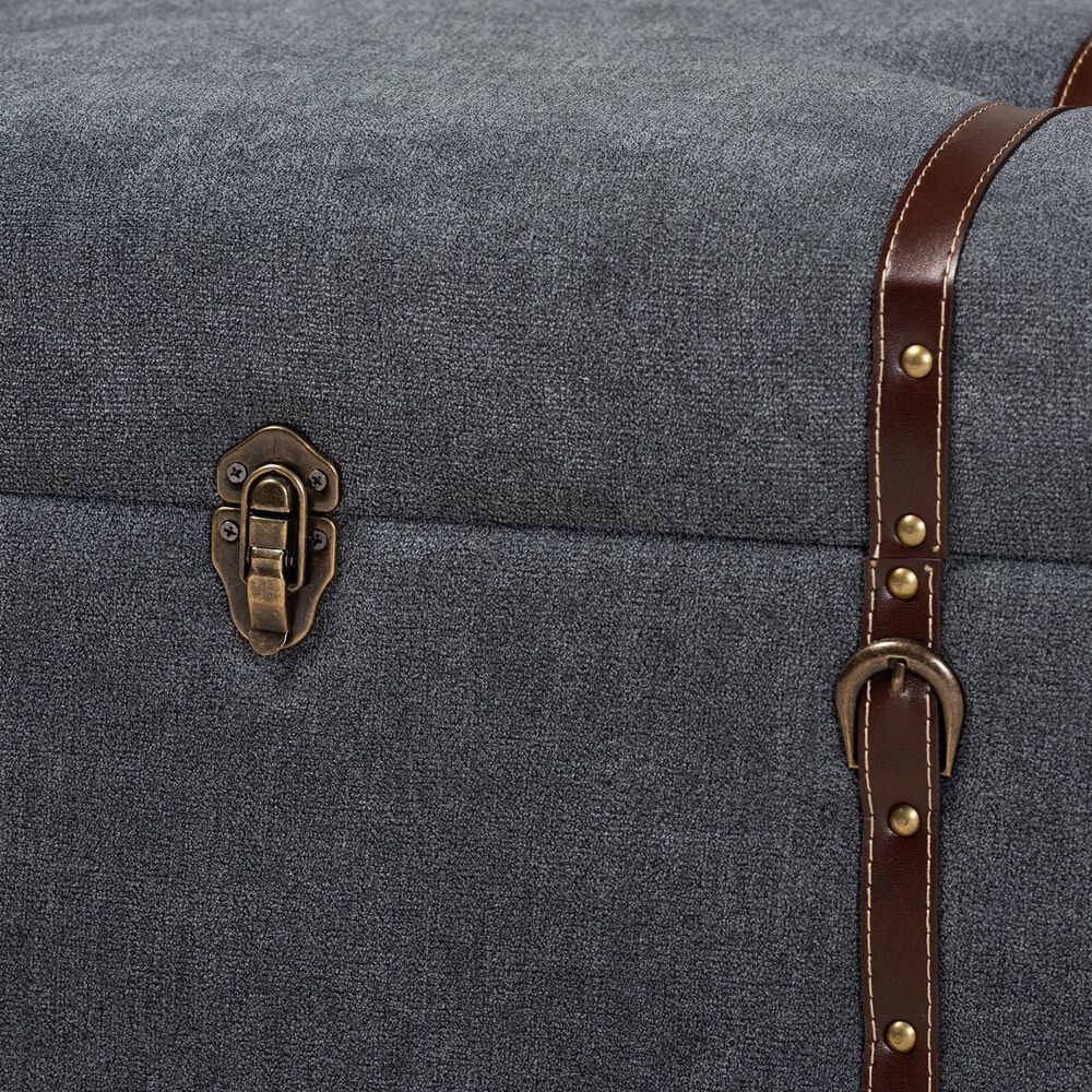 Baxton Studio Palma Storage Trunk Ottoman in Grey, , large