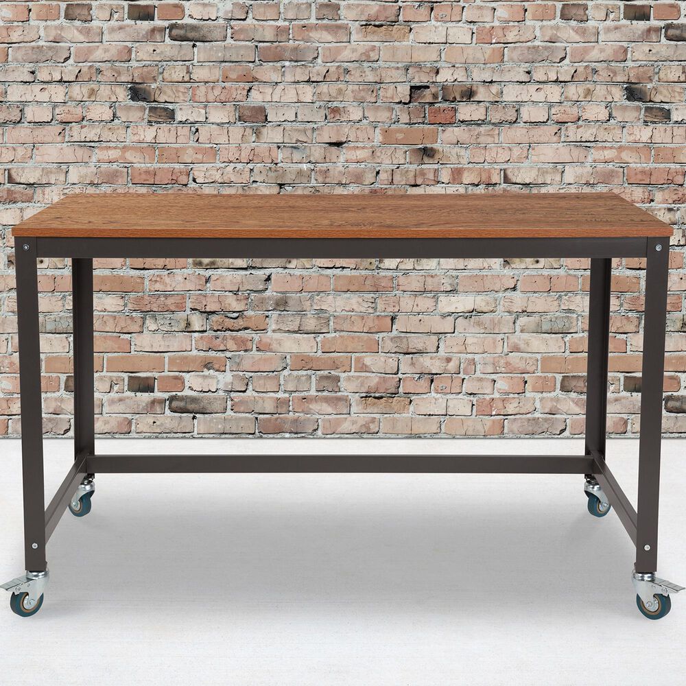 Flash Furniture Livingston Computer Table in Brown, , large