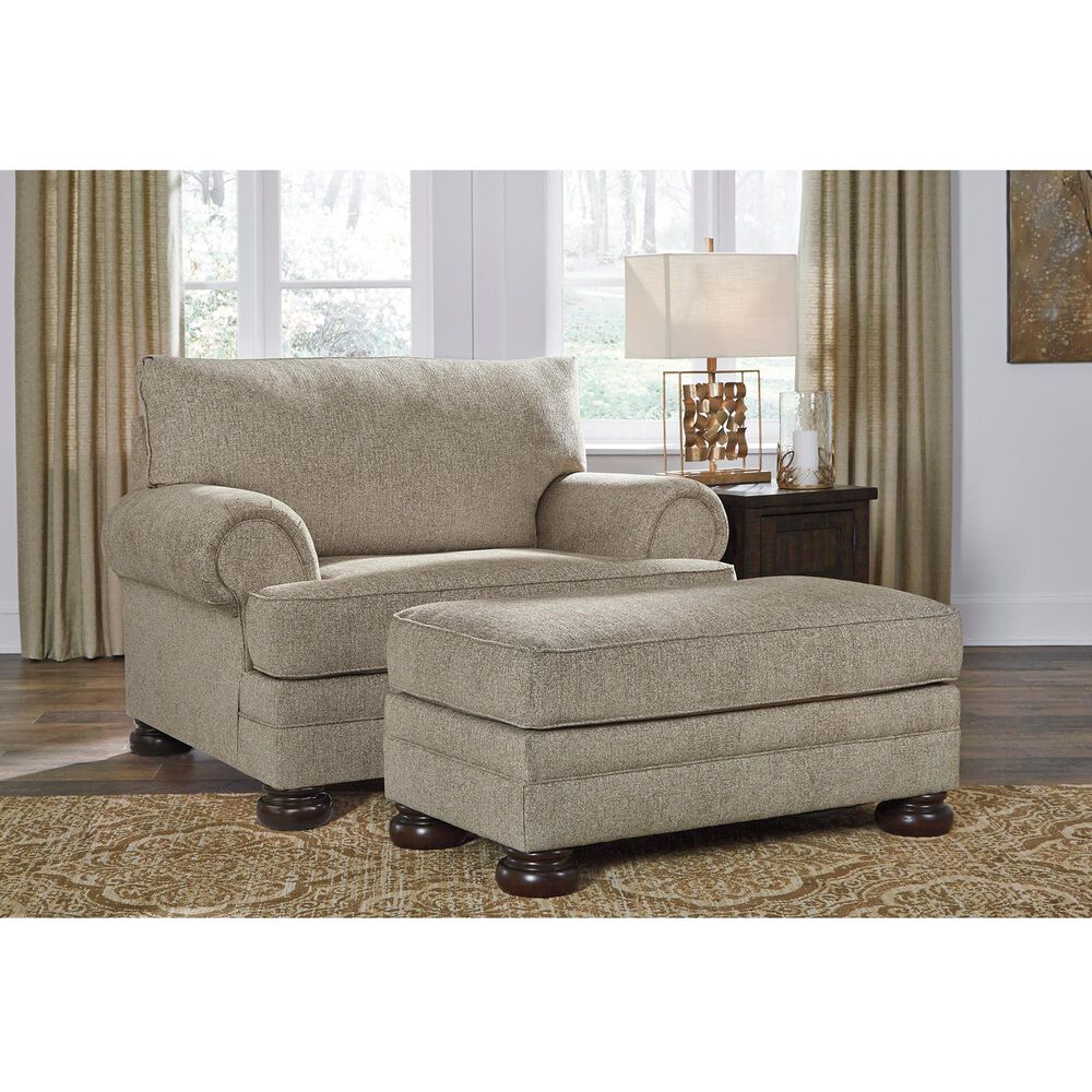 Ashley Kananwood Ottoman in Oatmeal, , large