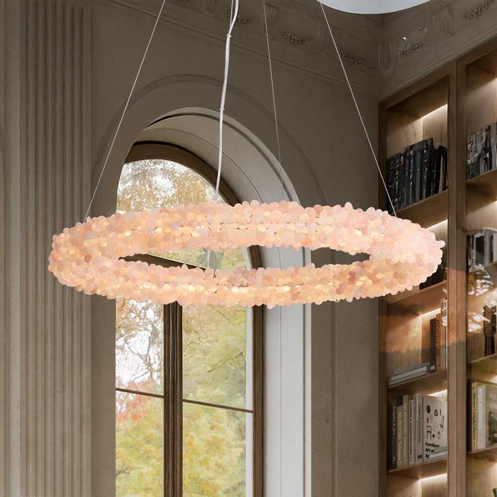 Golden Lighting Corallo 30" 1-Light LED Chandelier with Coral Shade in Gold, , large