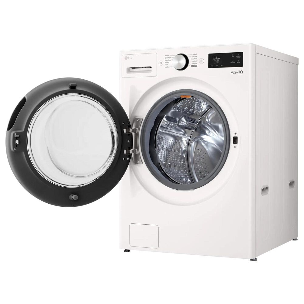 LG 5 Cu. Ft. Smart Front Load Washer and 7.4 Cu. Ft. Gas Dryer Laundry Pair in Alpine White, , large