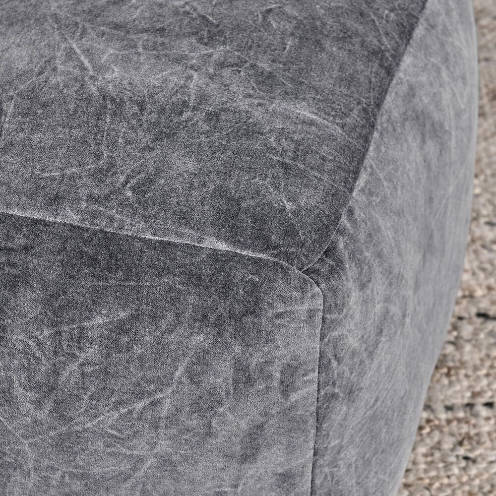 Classic Home Heirloom Pouf Ottoman in Gray Velvet, , large