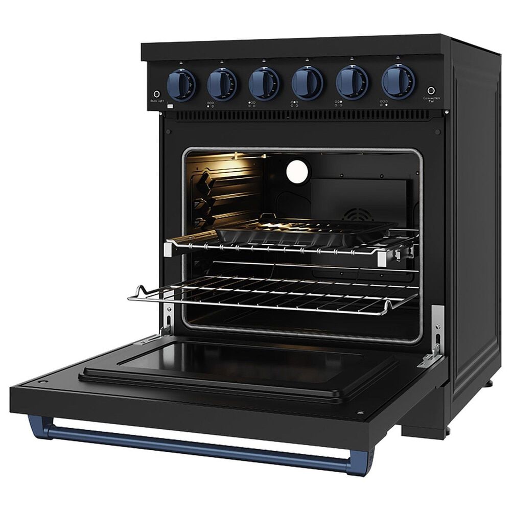 Thor Kitchen Gordon Ramsay 30" Professional Electric Range with Navy Blue Handle Kit in Black, , large