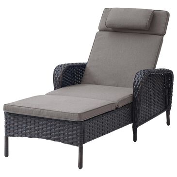 Sunwell Garden Outdoor Lounge Chair with Brown Rattan in Grey, , large