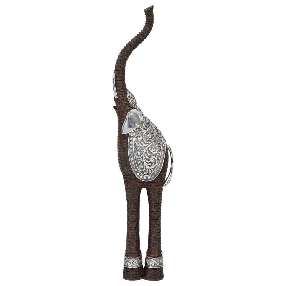 Maple and Jade Eclectic Elephant Sculpture in Brown and Silver, , large