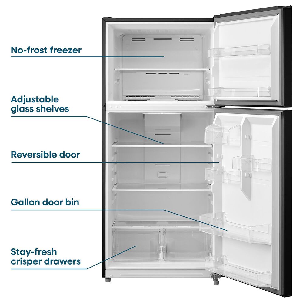 Element 18.1 Cu. Ft. Top Freezer Refrigerator in Black, , large