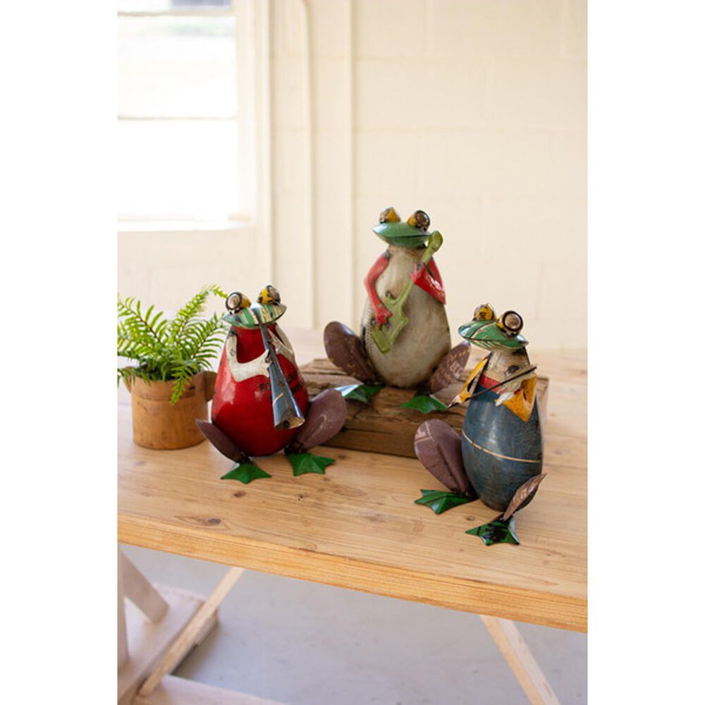 Kalalou Recycled Metal Frog Band (Set of 3), , large