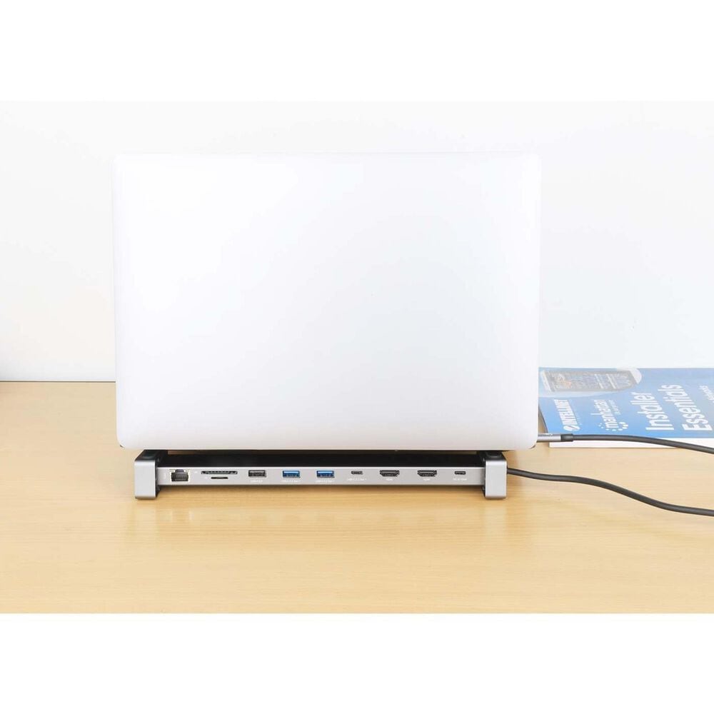 Manhattan USB-C PD 10-in-1 Dual-HDMI Monitor Docking Station /Multiport Hub in Silver, , large