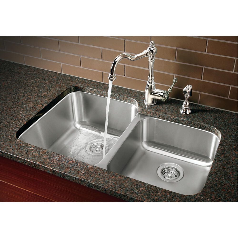 Blanco Stellar 32&quot; 1-3/4 Double Bowl Kitchen Sink in Refined Brushed, , large