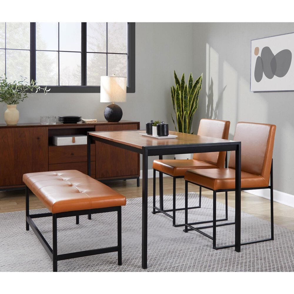 Lumisource Fuji Side Chair with Camel Cushion in Black &#40;Set of 2&#41;, , large