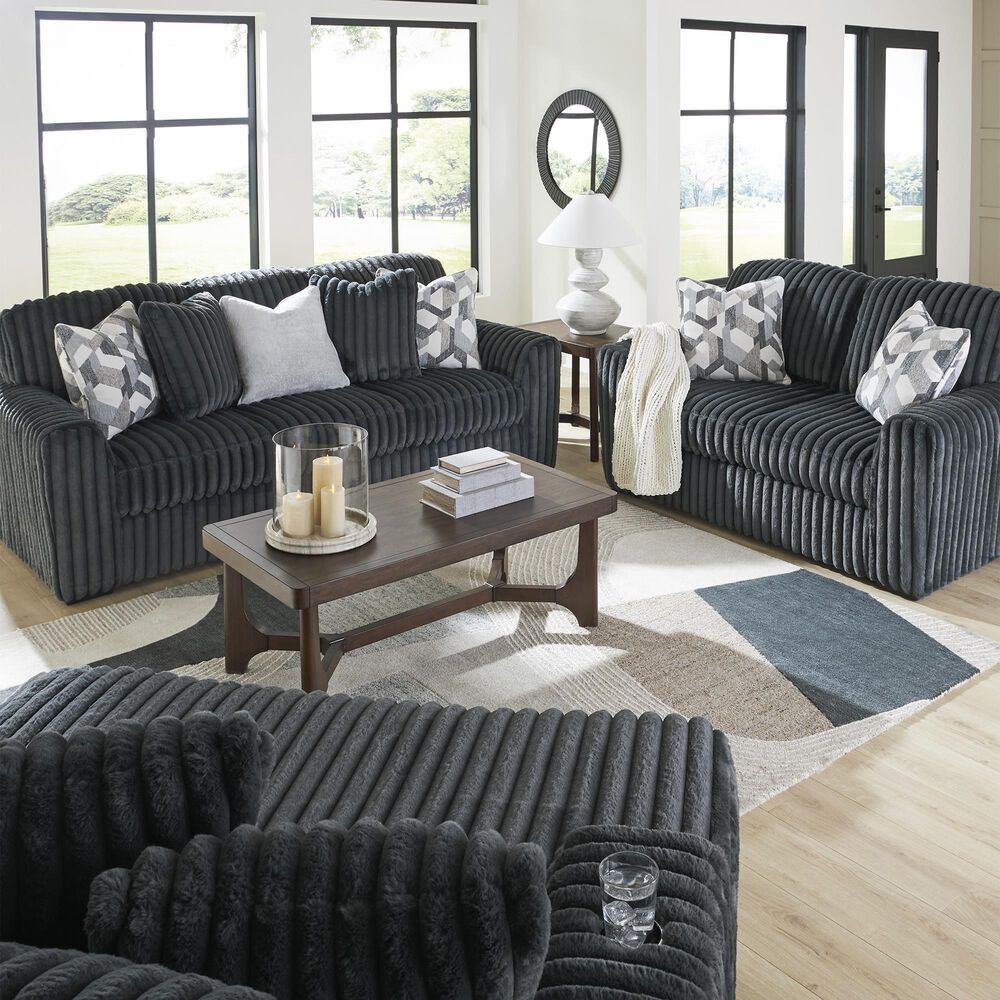 Ashley Midnight-Madness Stationary Sofa in Gunmetal, , large