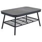 Hearth and Haven 4-Piece Patio Conversation Set with Gray Cushion in Black, , large