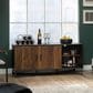 Sauder Canton Lane 54" TV Credenza in Brew Oak, Grand Walnut and Black, , large