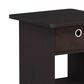 HOMLUX 1-Drawer Modern Nightstand with Open Shelf in Dark Walnut (Set of 2), , large