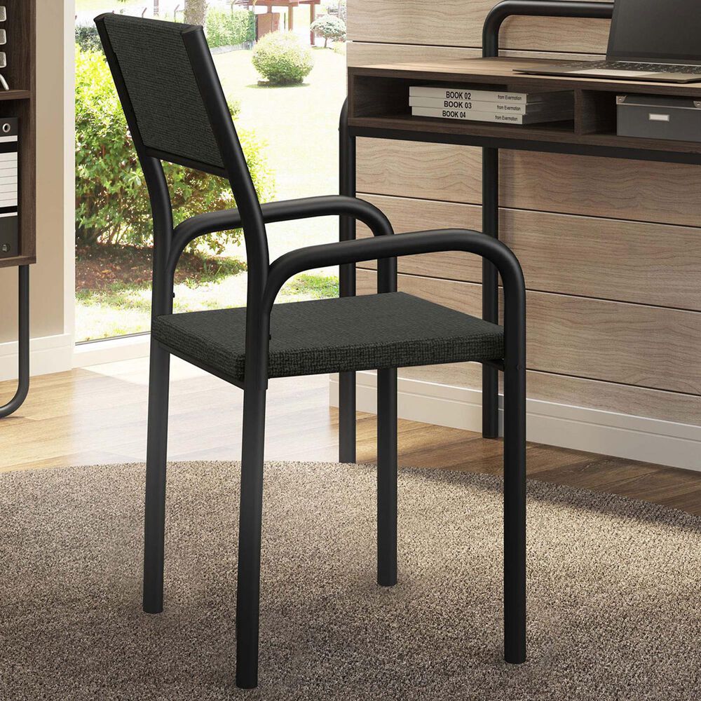 Rta Products Llc Office Visiting Chair with Metal Frame in Grayish Black, , large
