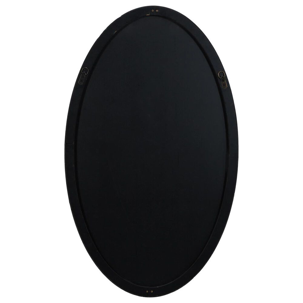 Maple and Jade 40&quot; x 24&quot; Oval Wall Mirror with Thin Minimalistic Frame in Black, , large