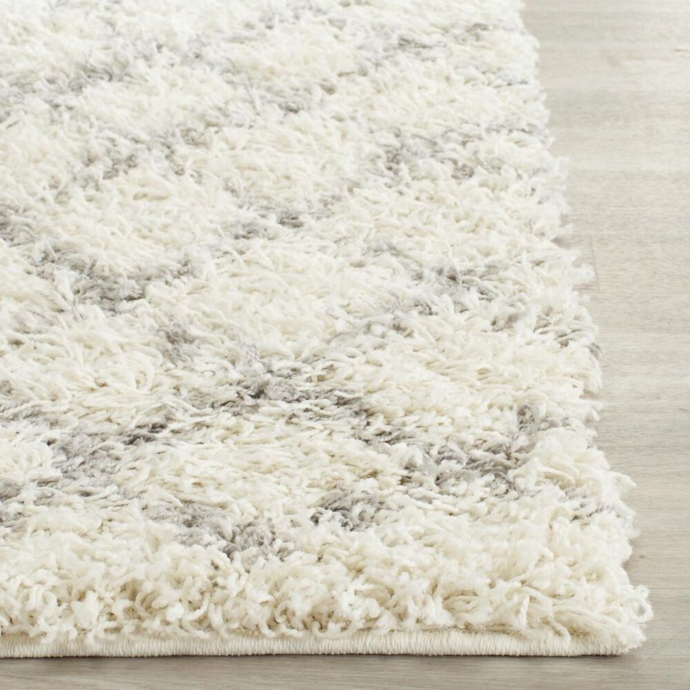 Safavieh Dallas Shag SGD258F-28 2&#39;3&quot; x 8&#39; Ivory/Grey Runner, , large