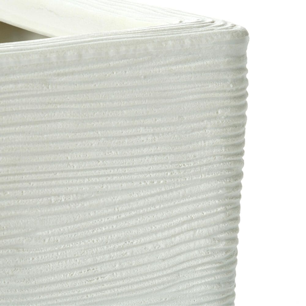 Alfresco Home Shabby Square Patio Planter in Pearl White, , large
