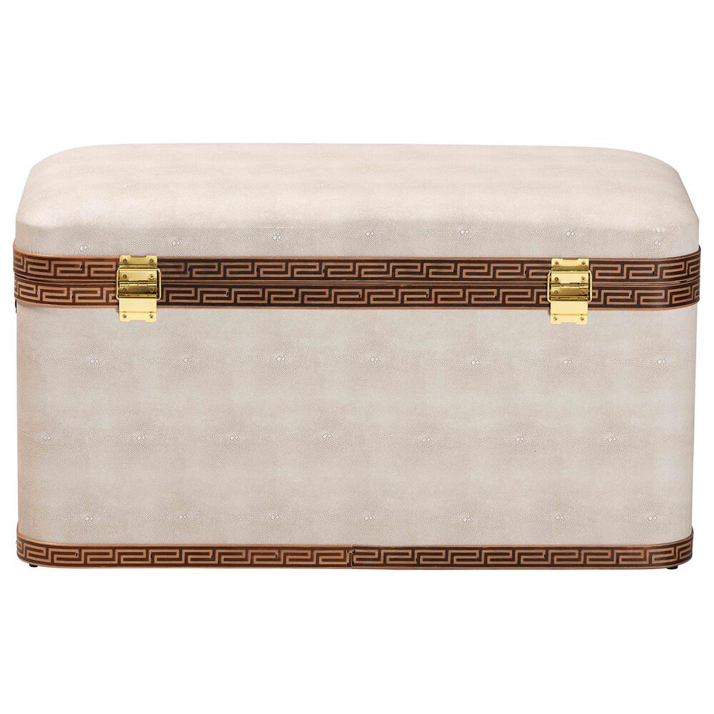 Baxton Studio Brenner Storage Trunk in Beige, , large