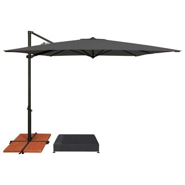 Garden Party 8.5" Cantilever Square Umbrella with Black Base in Charcoal, , large