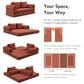 Furniture of America Ellis Stationary Modular Customizable Space-Saving Sofa in Rustic Brown, , large