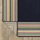 Oriental Weavers Havana HAV06 Navy and Multicolor 5"3" x 7"3" Indoor/Outdoor Area Rug, , large