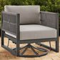 Hearth and Haven Mareike Outdoor Patio Swivel Glider Lounge Chair in Gray, , large