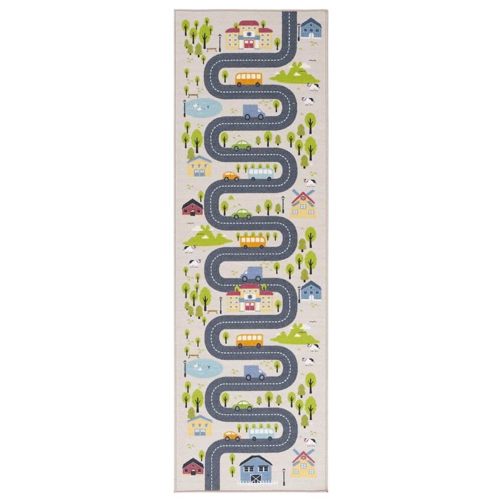 Safavieh Kids Playhouse 2"2" x 8" Beige and Green Runner, , large