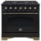 Forno Antico 36" Freestanding Gas Range in Black, , large