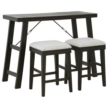 Signature Design by Ashley Noorbrook 3-Piece Counter Height Dining Set in Distressed Black, , large