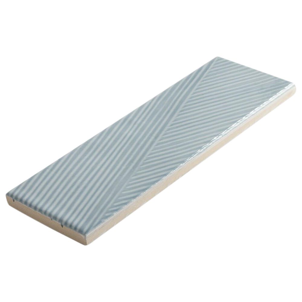 Soho Studio Fragments Ash Blue 2&quot; x 8&quot; Ceramic Tile, , large