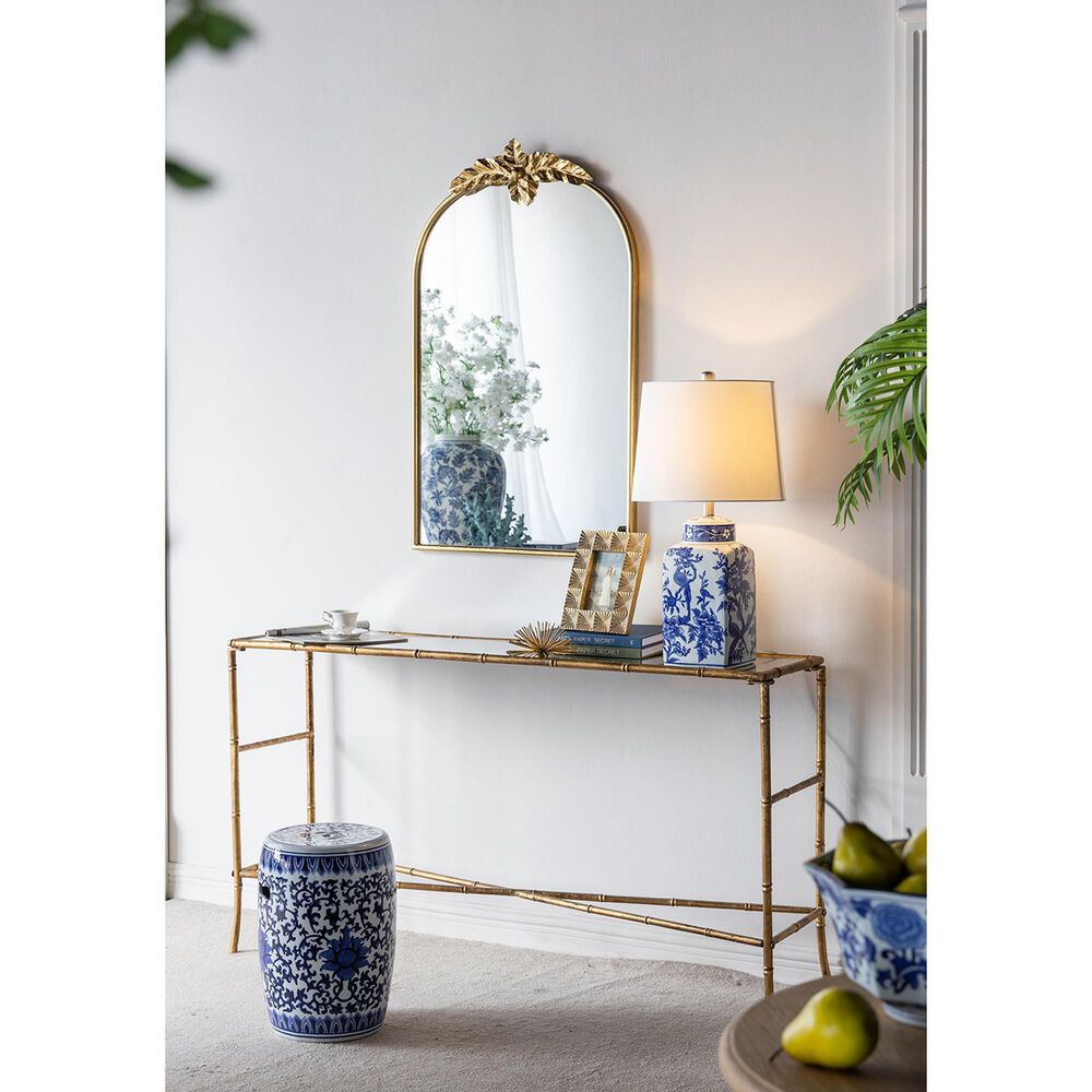 Hearth and Haven Ceramic Vase Table Lamp in Blue and White, , large