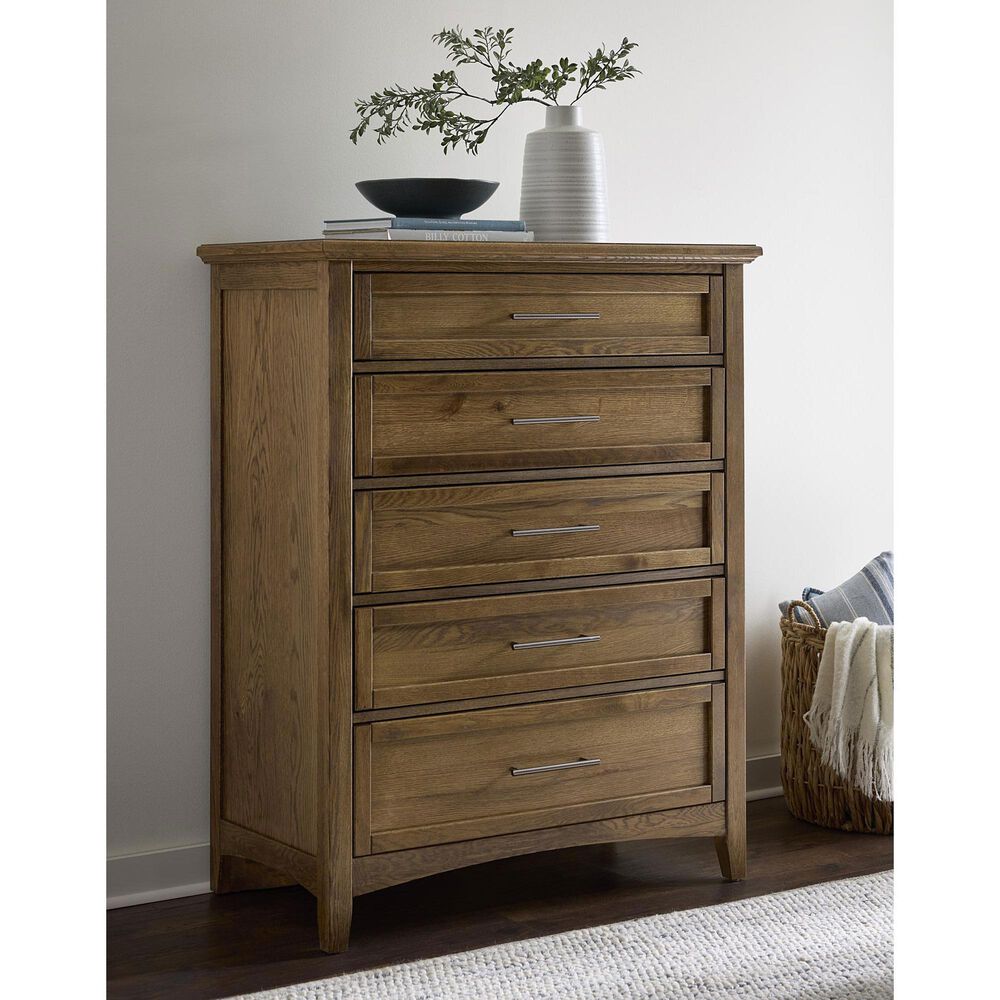 Viceray Collections Jamestown Oak 5 Drawer Chest in Natural, , large